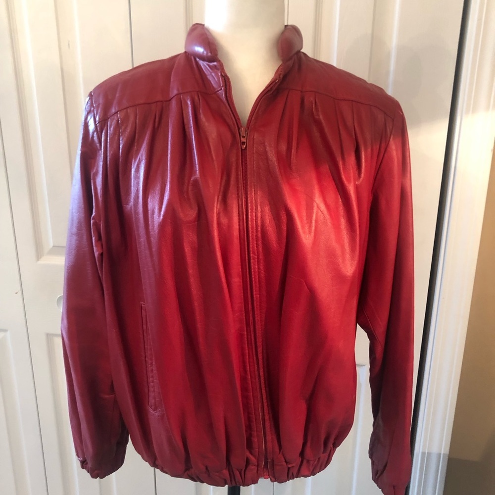 1980s red leather jacket